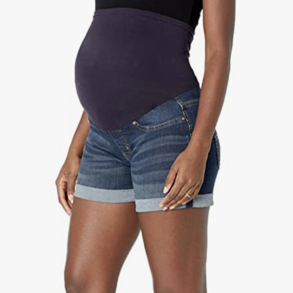Levi full panel maternity jean shorts